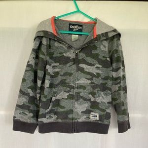 OshKosh B'gosh Boy's Toddler Size 4T Long Sleeve Zippered Front Hoodie